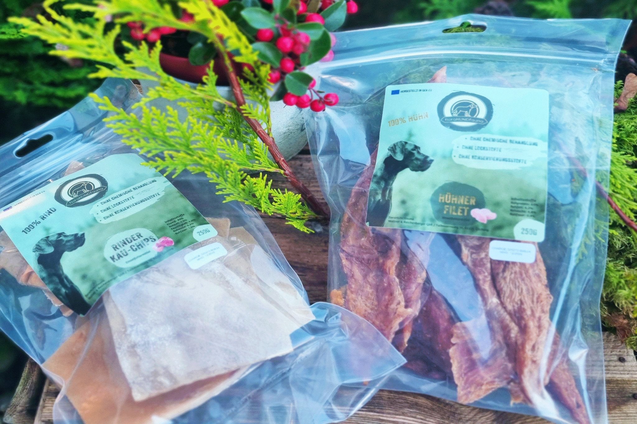 Kauartikel im Set – 100% Rind & Huhn rein natürlich - Snacks - floraHUNDfauna